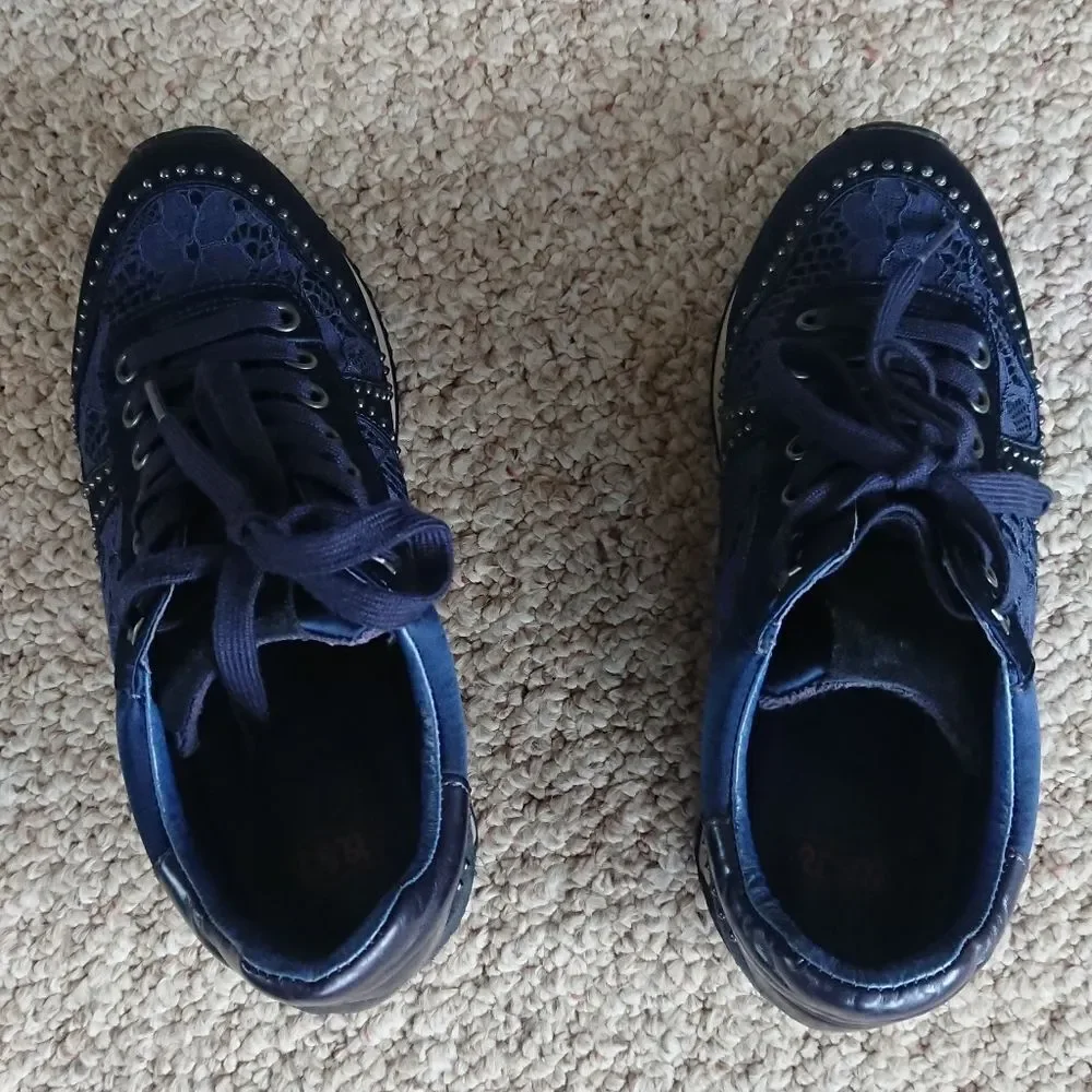ASH blush Navy Blue Lace Sneakers size 37